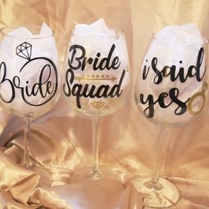 Bride wine glass